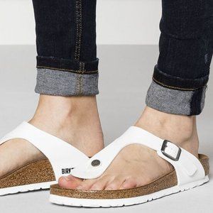Birkenstock Gizeh Birko-Flor White Unisex Sandals-Size (E41) Wmn's 10 / Men's 8